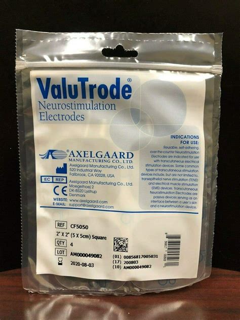 Axelgaard Valutrode Cf5050 2 X 2 Square Fabric Top Electrodes 4 Per