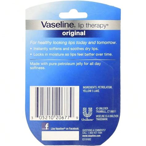 Vaseline Vaseline Original Lip Therapy For Soft Smooth Lips 025oz Each Pack Of 12 Shein Usa