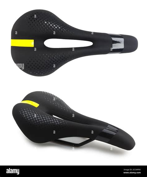 Bicycle Seat In Two Angles Top View And Side View Isolated On White