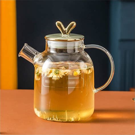 Iced Tea Pitcher Glass Pitcher With Lid And Spout Hot Cold