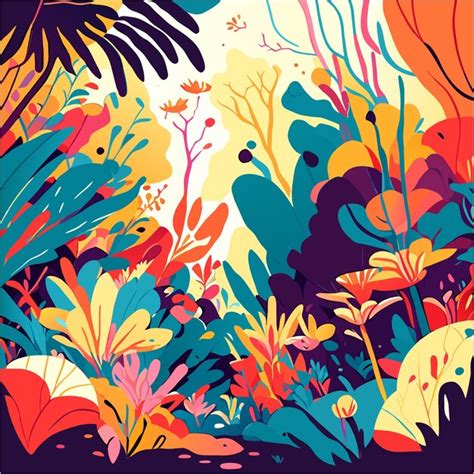 Premium Vector Abstracted Garden Magic Surreal Flora In Watercolor