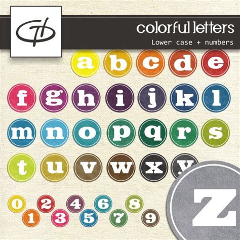 Colorful Alphabet Set In Circles Digital High Quality Small Etsy In