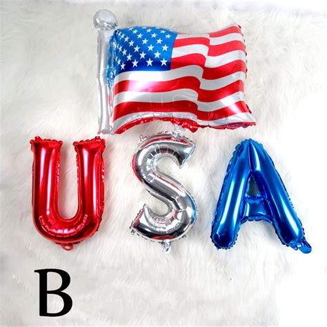 1 Set 4pcs USA Balloons Independence Day Party Etsy