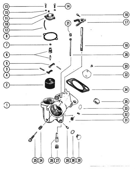 Mercury Marine Hp Cylinder Carburetor Assembly Parts