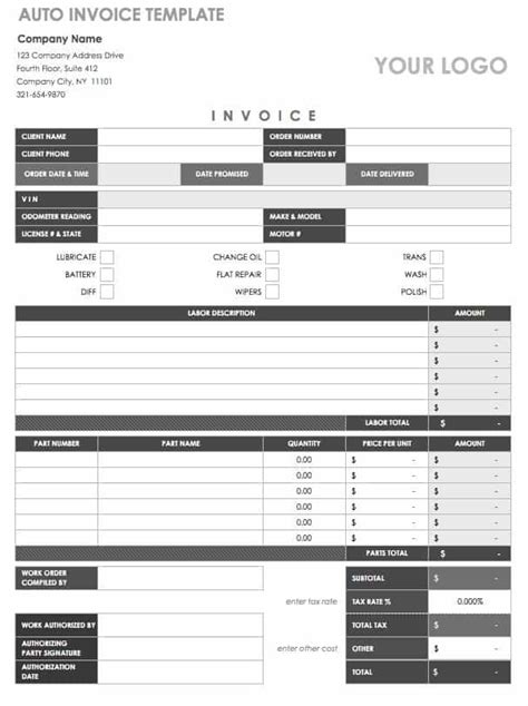 Free Invoice Templates Smartsheet