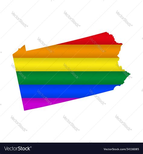 Pennsylvania Lgbt Flag Map Royalty Free Vector Image