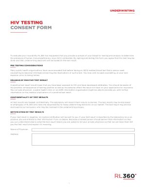 Fillable Online Hiv Testing Consent Form Fax Email Print Pdffiller