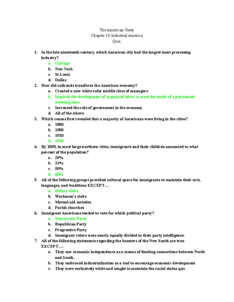 American Yawp Chapter Quiz Answers American Yawp Chapt