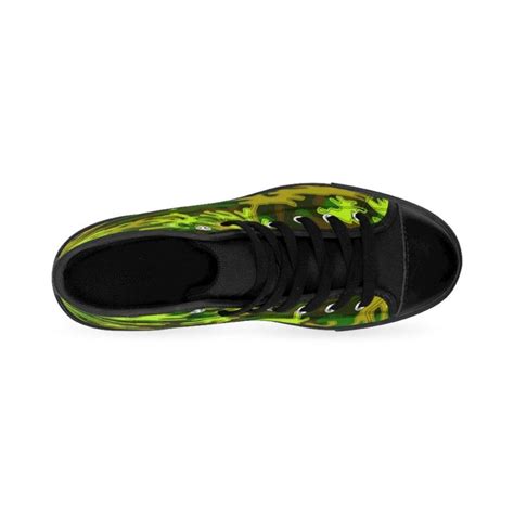 Green Camo Mens Sneakers Camouflage Army Military High Top Tennis