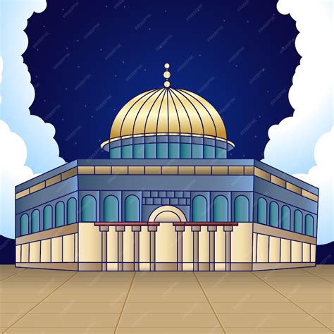 Premium Vector Al Aqsa Mosque Illustration Vector