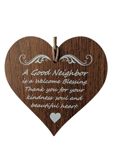 Wooden Antique A Good Neighbor Is A Welcome Blessing Thank You For