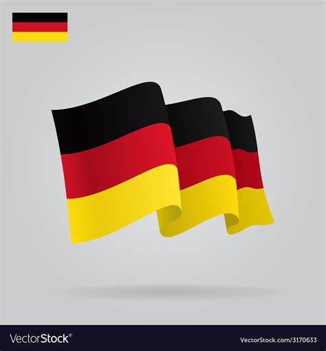 Flat and waving german flag Royalty Free Vector Image