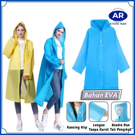 Jual Ar Cod Jas Hujan Dewasa Model Poncho Waterproof Bahan Eva Tebal