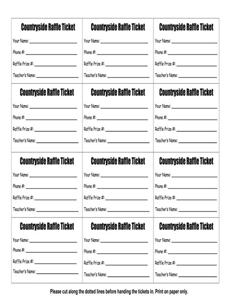 Printable Raffle Entry Forms Printable Forms Free Online