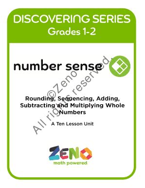 Fillable Online Zenomath Discovering Number Sense Rounding Sequencing