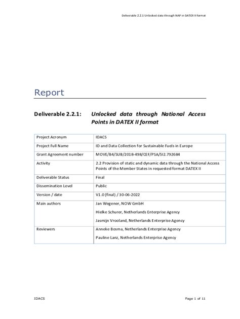 Fillable Online English Rvo Unlocked Data Through Nap In Datex Ii