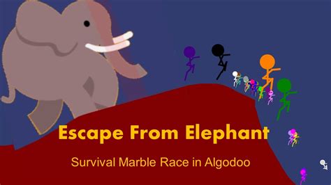 Marble Race Escape From Elephant Algodoo Stickman Survival Marble