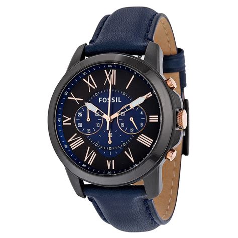 Mua Đồng Hồ Nam Fossil Grant Chronograph Black And Blue Dial Men s