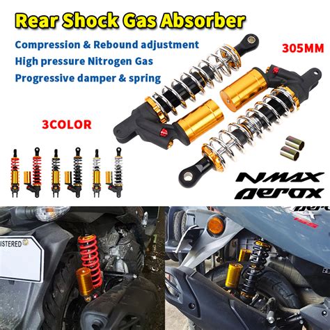 Pmshop Nmax V2 And V2 1 Aerox V1 And V2 Rear Shock Gas Absorber W Baso 305mm Set For Nmax 2020