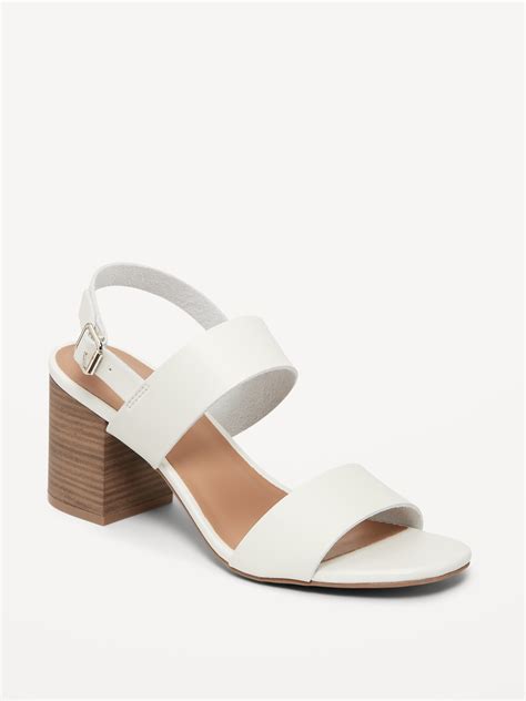 Faux Leather Strappy Block Heel Sandals For Women Old Navy