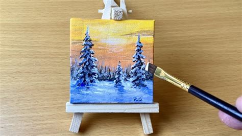 Winter Landscape Painting Acrylic Painting Youtube