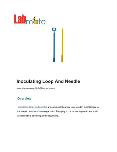 PPT - Inoculating Loop And Needle PowerPoint Presentation, free ...