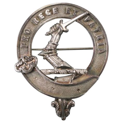 Cameron Scottish Antique Silver Clan Badge Circa 1880 For Sale At 1stdibs