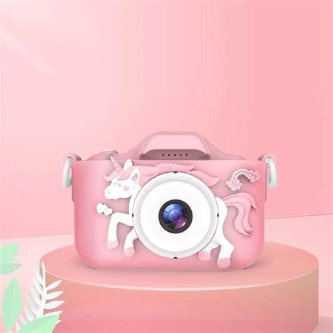 Фотоаппарат детский розовый цифровой Единорог ударопрочный 48Мп камера ...
