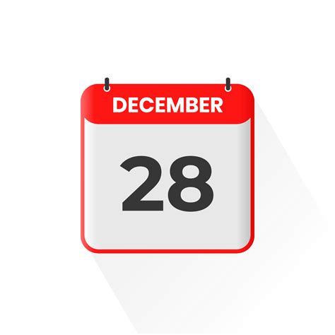 28th December calendar icon. December 28 calendar Date Month icon ...