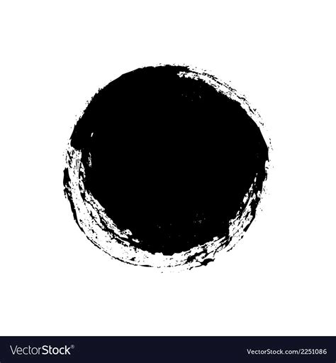 Black grungy abstract hand-painted circle Vector Image