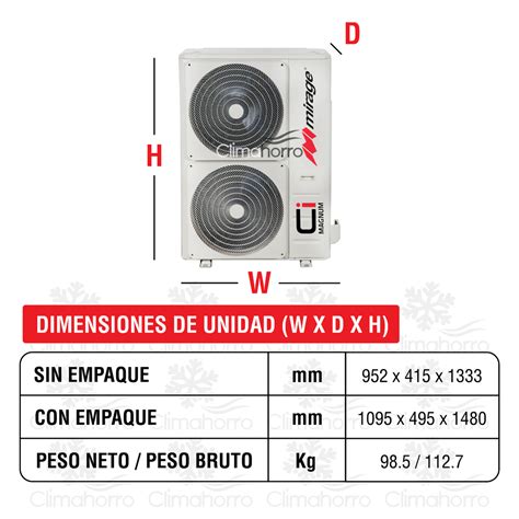 Piso Techo Mirage Ci Magnum Inverter Toneladas Epc M Clc N