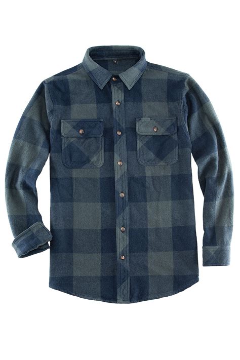 Mens Heavy Flannel Shirtsdouble Brushed Cotton 106oz Flannelgo