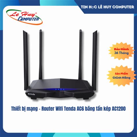 Mã 99ELHA giảm 7 đơn 300K Thiết bị mạng Router Wifi Tenda AC6 băng