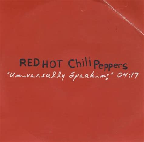 Red Hot Chili Peppers Universally Speaking CDr Discogs