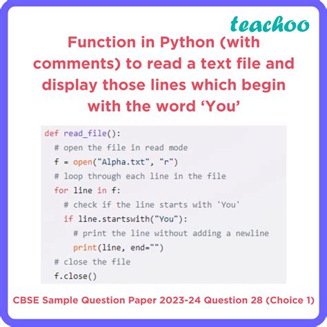 Write A Function In Python To Read A Text File Alpha Txt And Displays