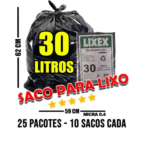 Saco Lixo Litros Lixex Kit Pacotes Atacado Shopee Brasil