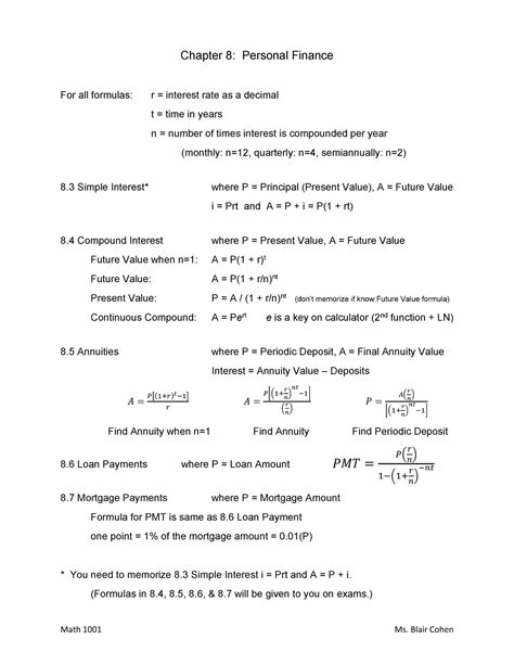 8 Personal Finance Formulas In 8 8 8 8 Will Be Given To You On