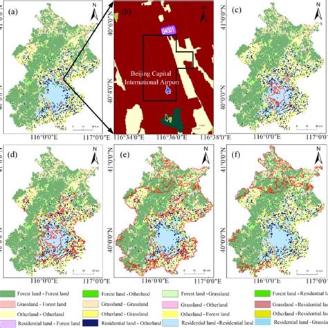 Pixel-level LLT values and the corresponding land type change maps. (a ...