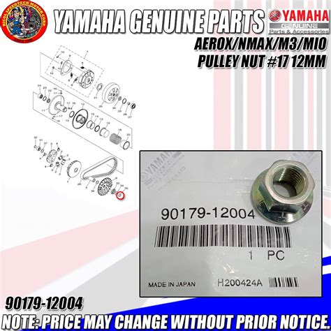 Aerox Nmax M Mio Pulley Nut Mm Ygp Genuine