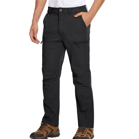 Everso Pantalon Softshell Hombre Termico Impermeable Solo Negro