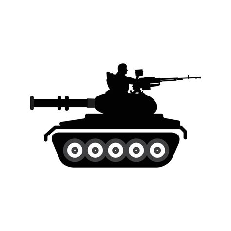 Sencillo Militar Batalla Tanque Icono Vector Logo Vector En