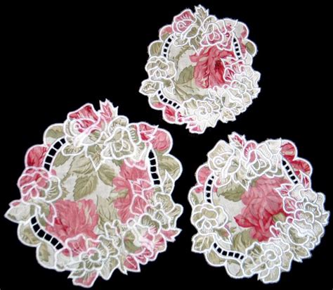 Advanced Embroidery Designs Cutwork Lace Rose Wreath Doily