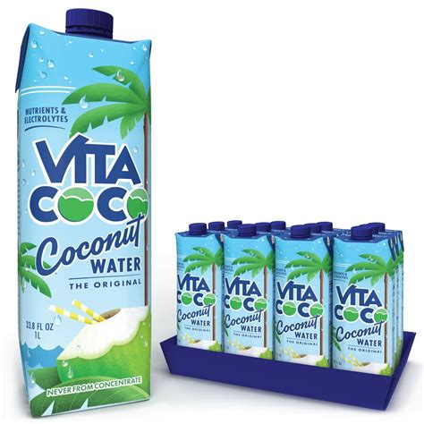 Vita Coco Coconut Water Pure 33 8 Fl Oz Tetra Pack Of 12