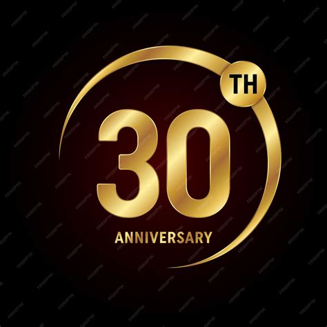 Premium Vector 30th Anniversary Logo Design With Golden Text And Ring Logo Vector Template