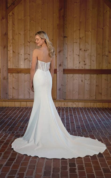 Strapless Modern Wedding Dress With Luxe Back Detail Essense Of Australia