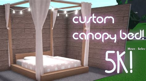 How To Make A Custom Canopy Bed In Bloxburg For 5k Youtube