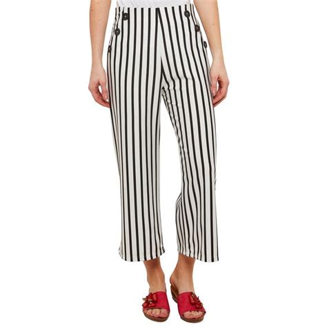 Pantalon large à rayures boutonné noir blanc Joe Browns La Redoute