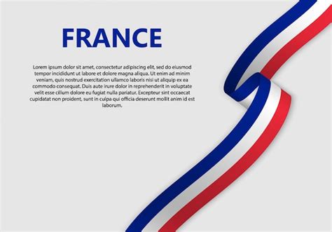 Waving flag of france banner | Premium Vector