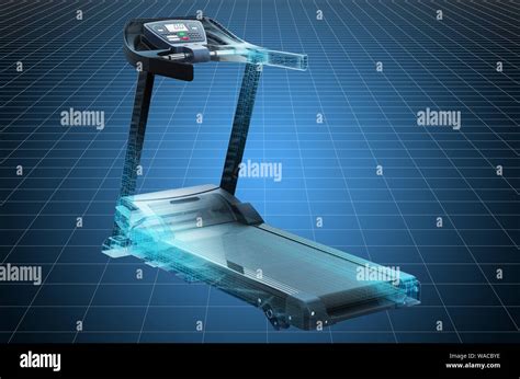 Visualization D Cad Model Of Treadmill Blueprint D Rendering Stock