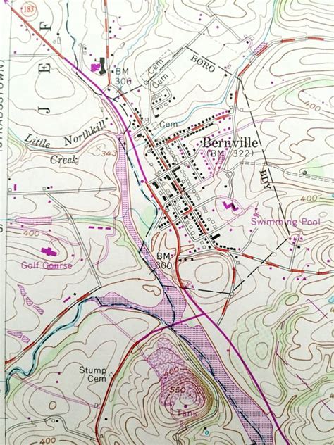 Antique Bernville Pennsylvania 1992 Us Geological Survey Topographic Map Berks County Upper